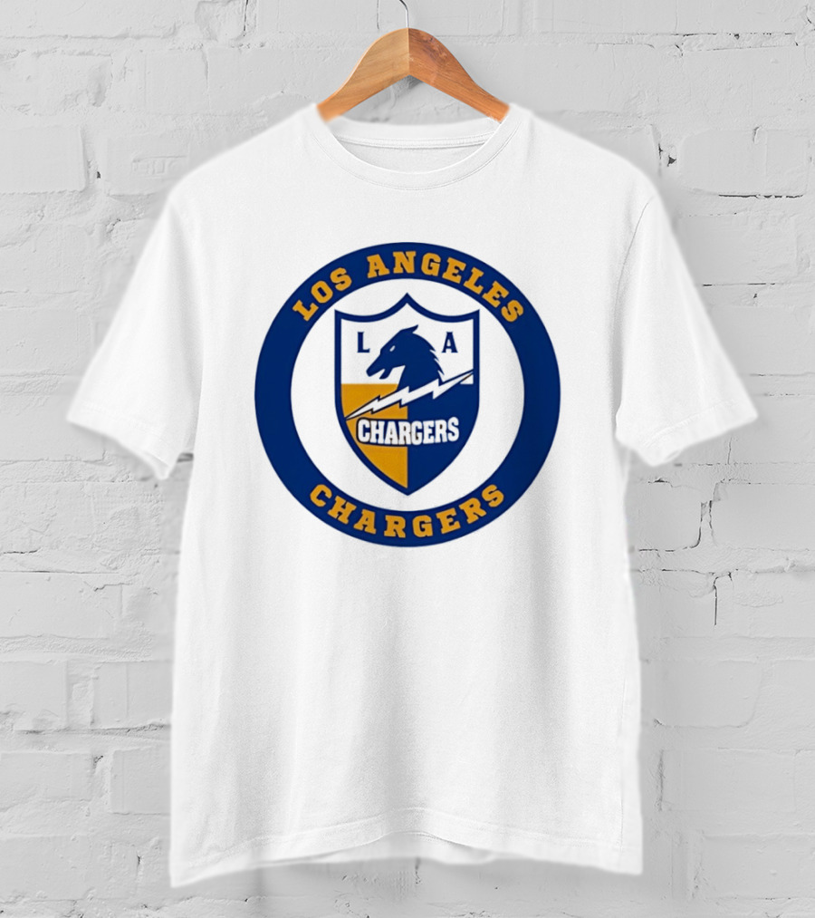 Los Angeles Chargers L.A. Horse Shield Blue And Gold T-Shirt