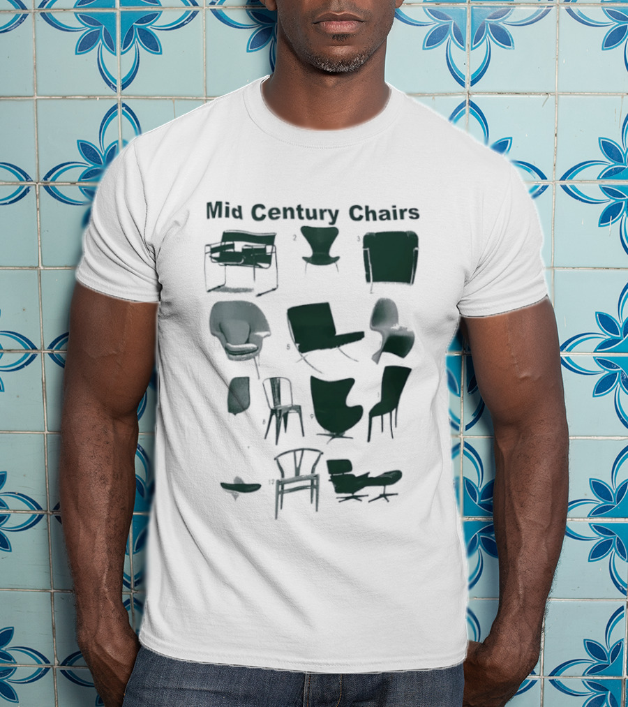 Mid Century Chairs Iconic Furniture Collection T-Shirt