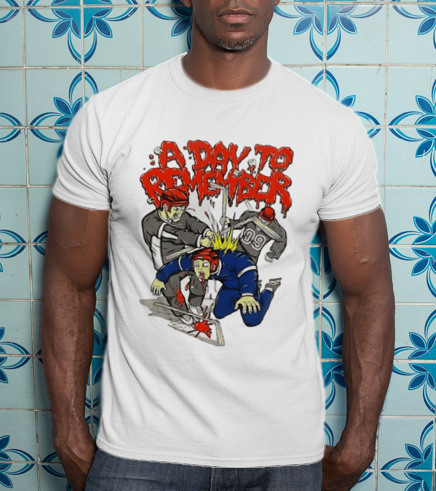 A Day To Remember Hockey Players Fighting Scene T-Shirt