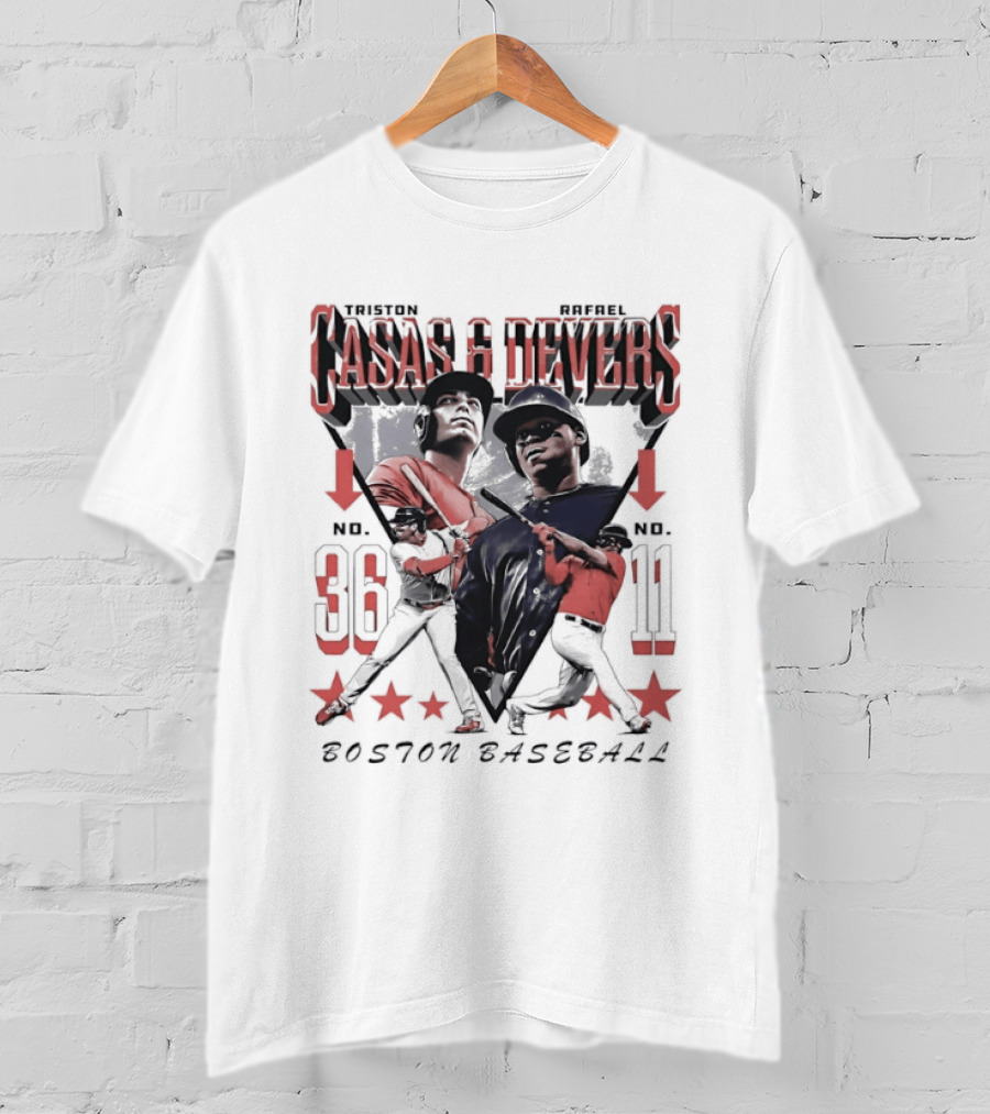 Casas Devers No 36 No 11 Boston Baseball T-Shirt