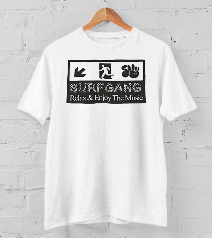 Surf Gang Relax And Enjoy The Music Icon Wave Peace Arrow T-Shirt