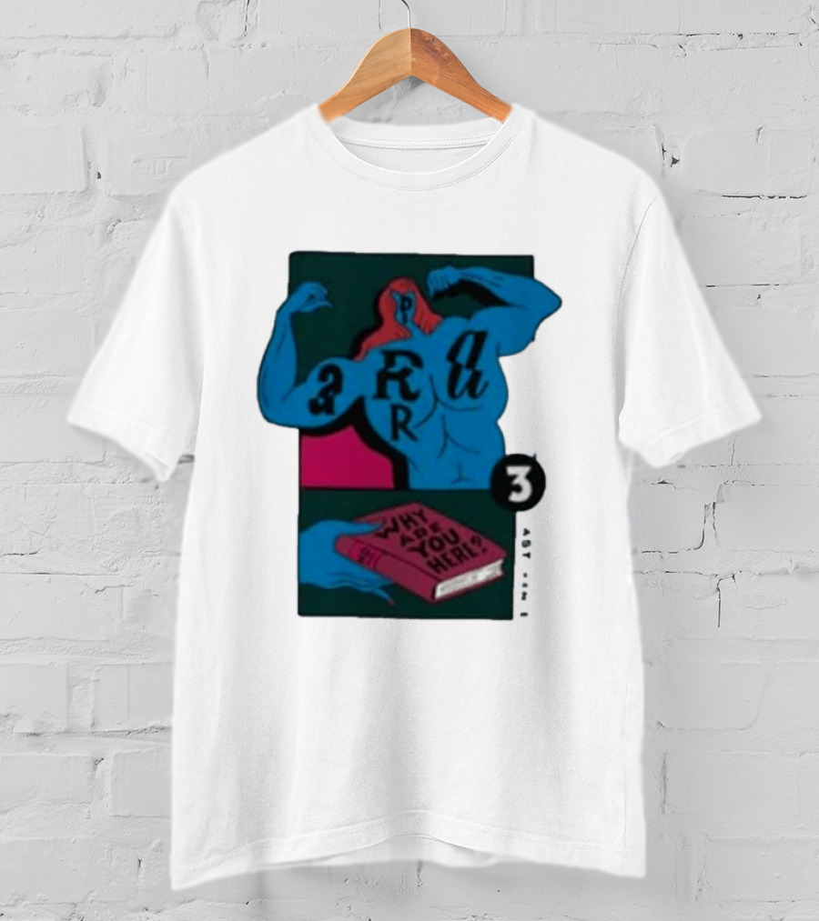 Why Are You Here Book Typography Muscle T-Shirt
