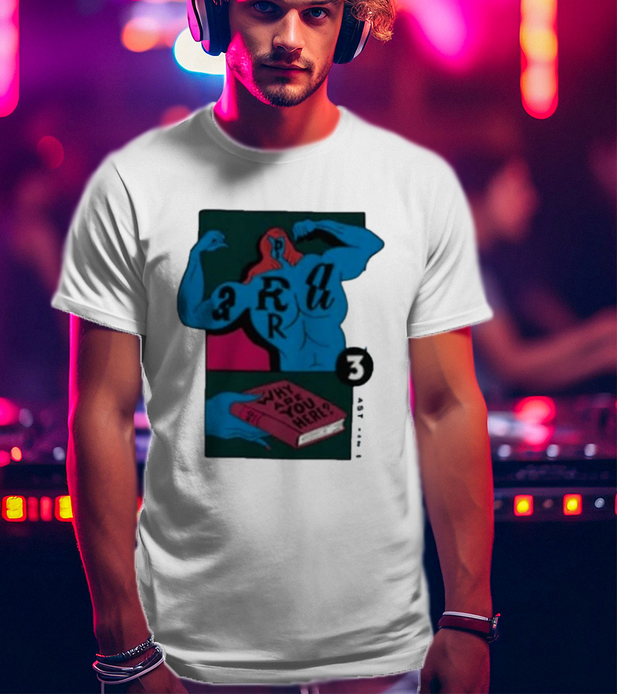 Why Are You Here Book Typography Muscle T-Shirt