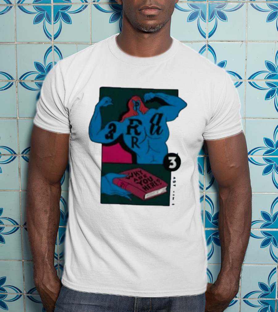 Why Are You Here Book Typography Muscle T-Shirt