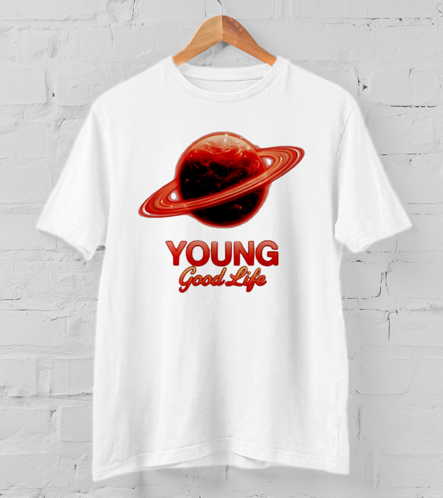 Young Good Life Red Planet Rings T-Shirt