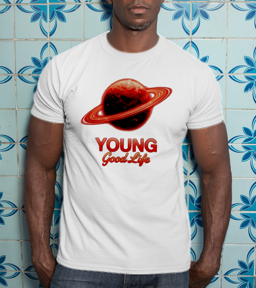 Young Good Life Red Planet Rings T-Shirt