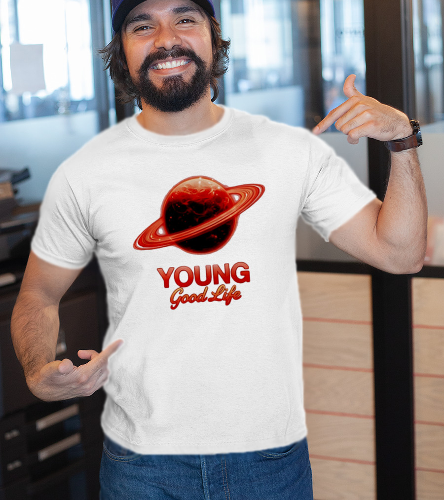 Young Good Life Red Planet Rings T-Shirt