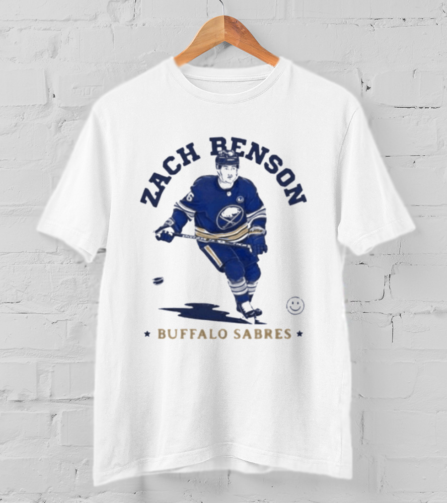 Zach Benson Buffalo Sabres Hockey Player Sketch T-Shirt