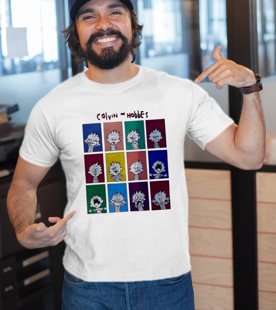 Calvin And Hobbes MoMa Pop Art Expression Panels T-Shirt