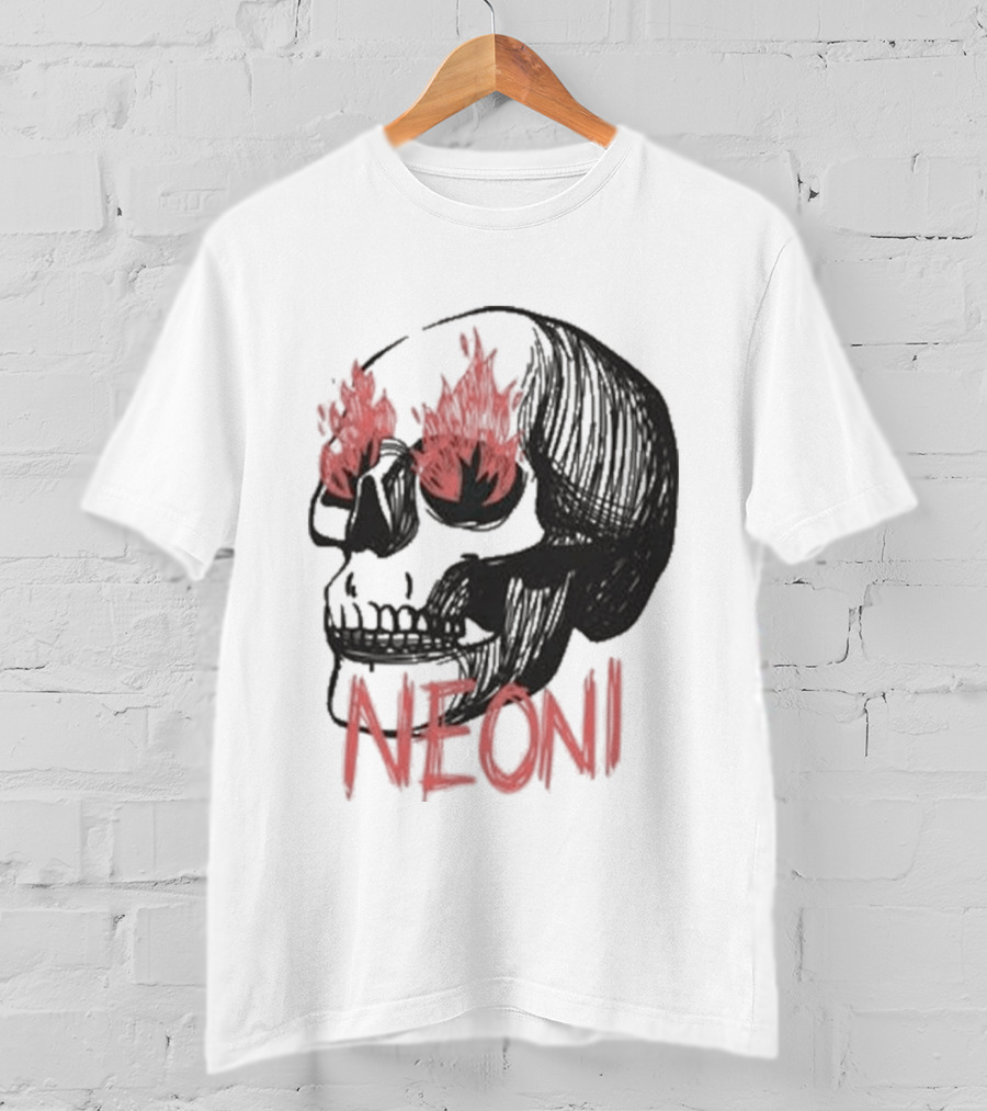 Fire Eyed Skull Neoni T-Shirt