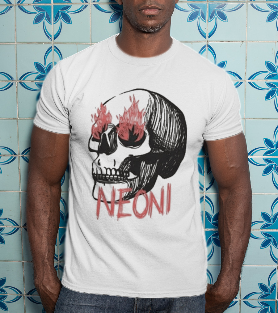 Fire Eyed Skull Neoni T-Shirt
