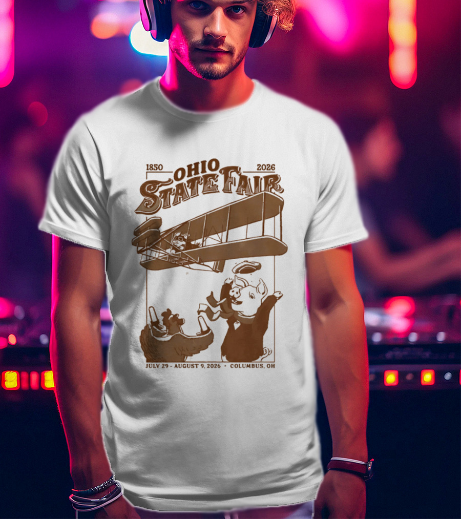Ohio State Fair 1850 2026 July 29 August 9 Columbus Airplane And Animals T-Shirt