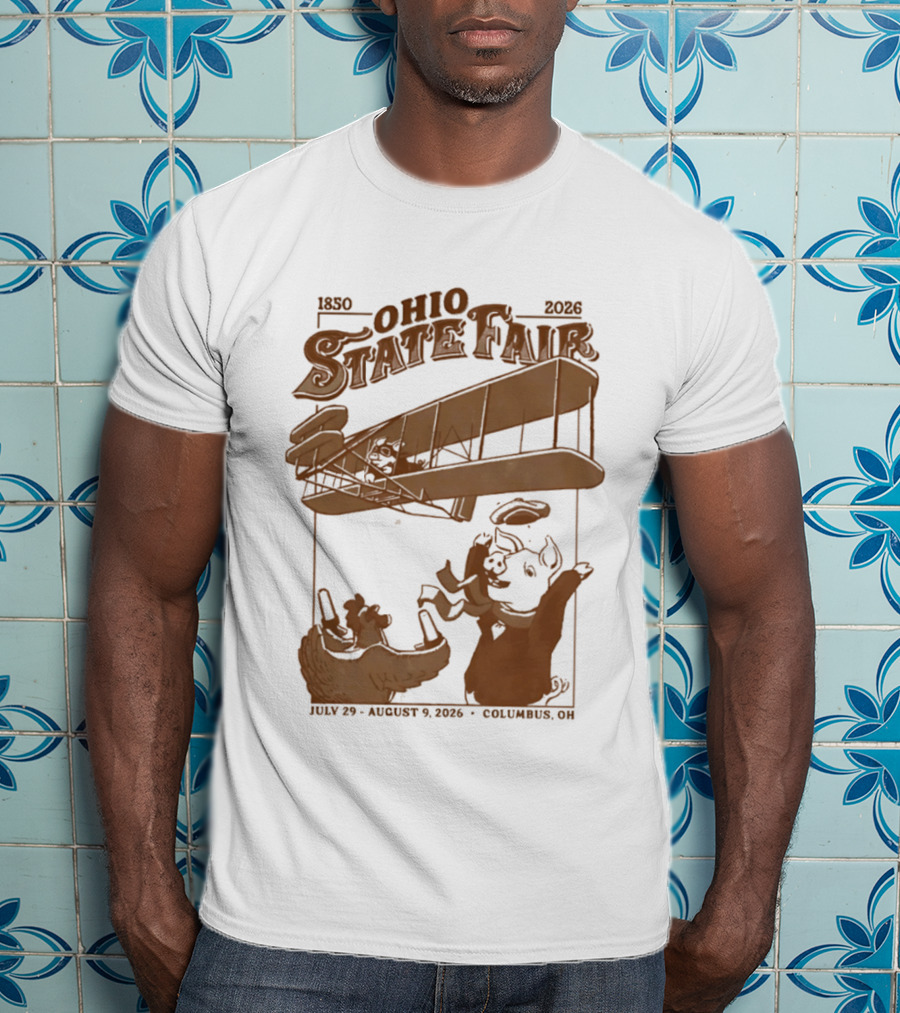 Ohio State Fair 1850 2026 July 29 August 9 Columbus Airplane And Animals T-Shirt