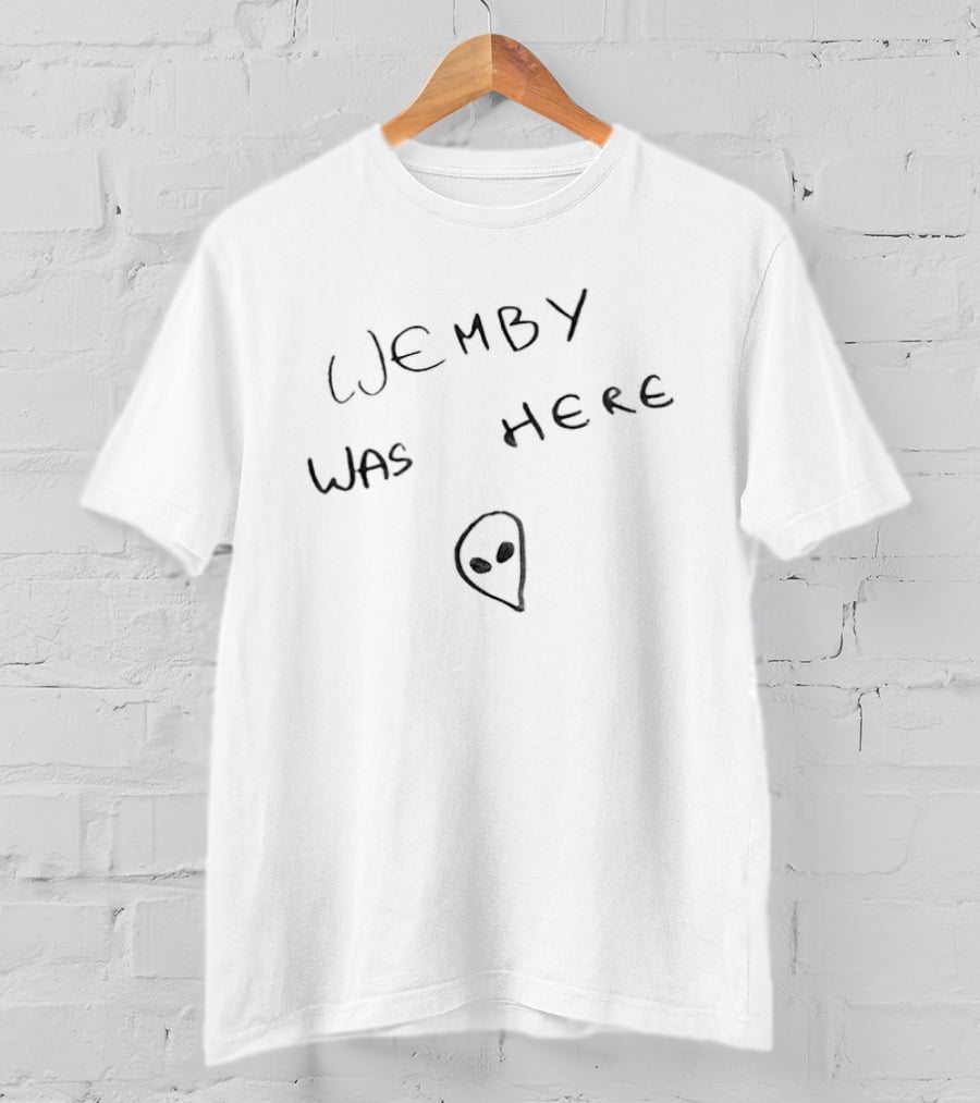 Alien Wemby Was Here Victor Wembanyama San Antonio Spurs Basketball Meme T-Shirt