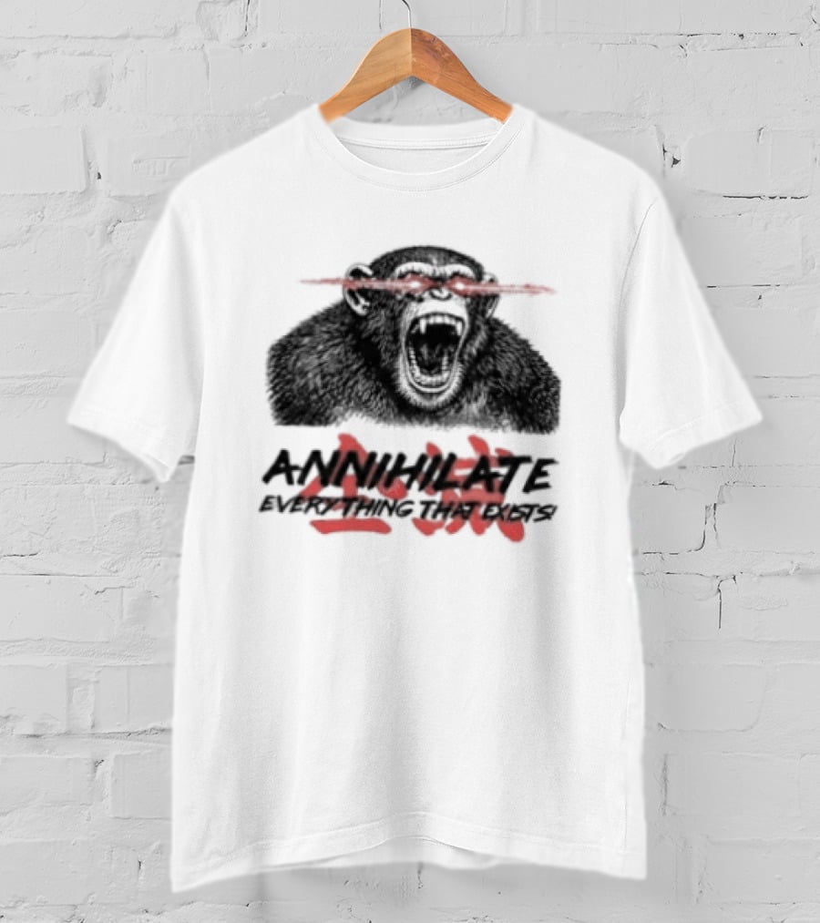 Annihilate Everything That Exists Angry Gorilla Red Eyes T-Shirt