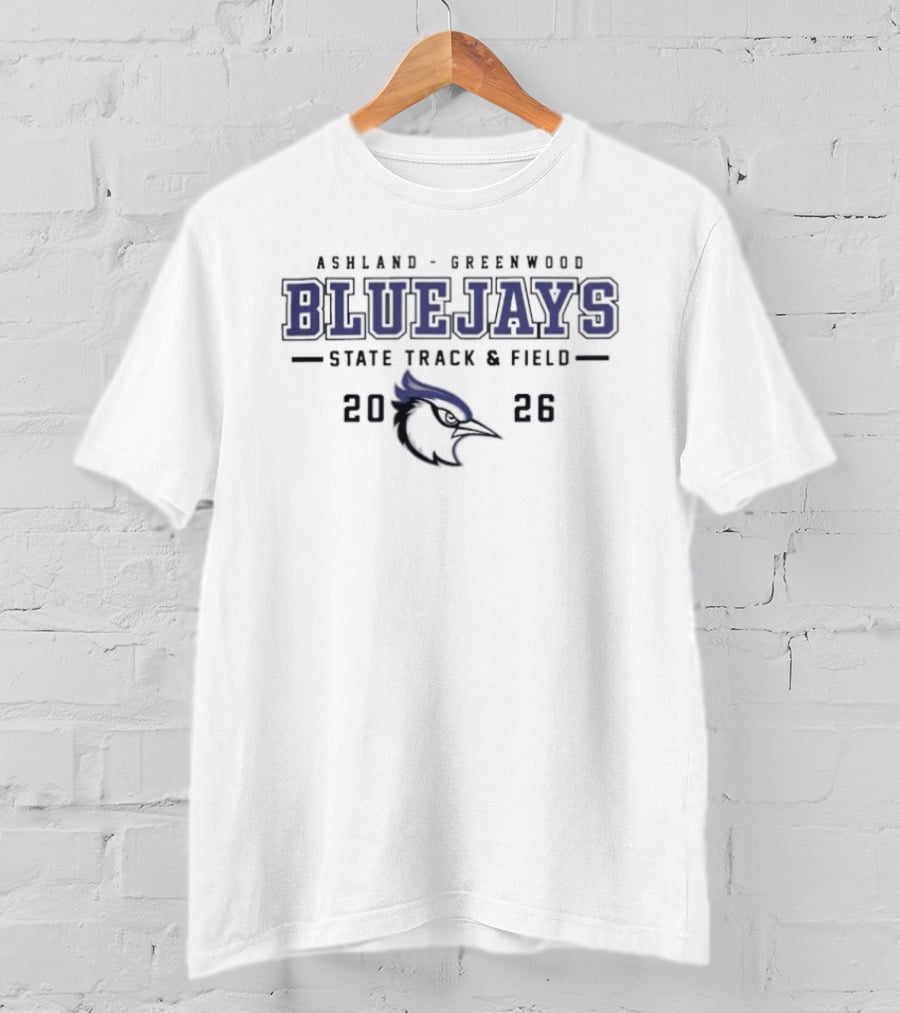 Ashland Greenwood Bluejays 2026 State Track Field Blue Jay Head T-Shirt