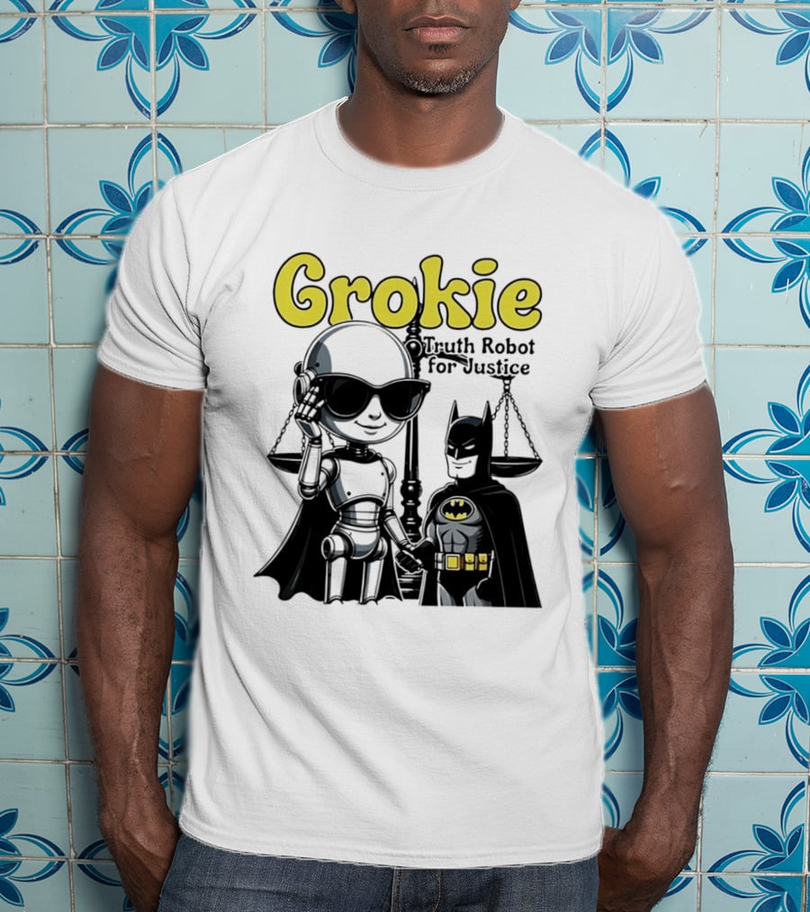 Grokie Batman Truth Robot For Justice Scales T-Shirt