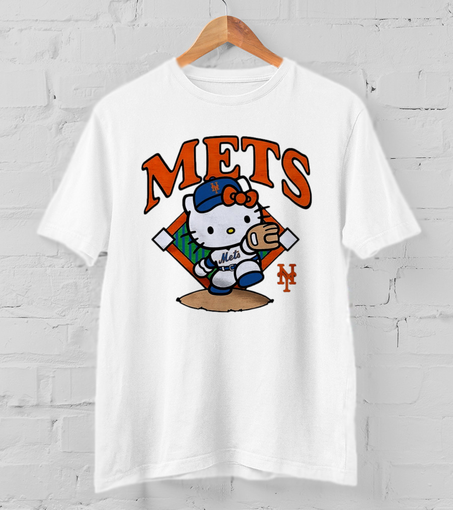 Hello Kitty New York Mets Baseball 2026 MLB Mets Player Outfit T-Shirt