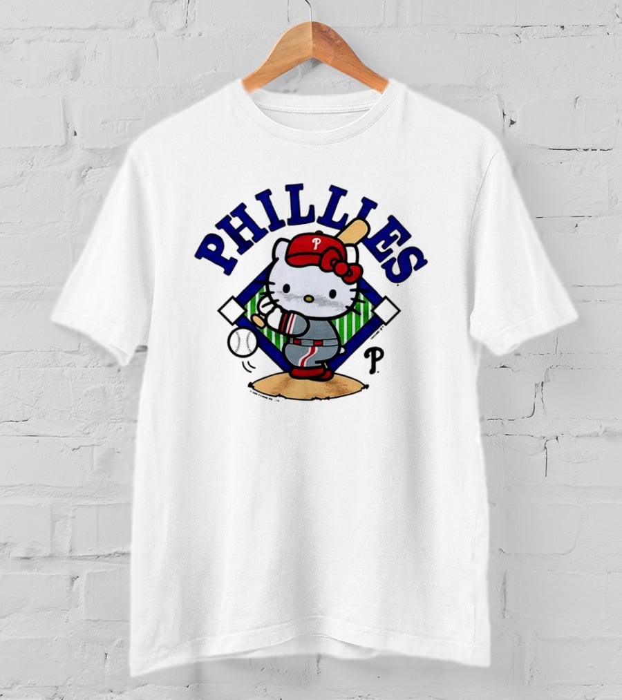 Hello Kitty Philadelphia Phillies 2026 MLB Baseball Swing T-Shirt