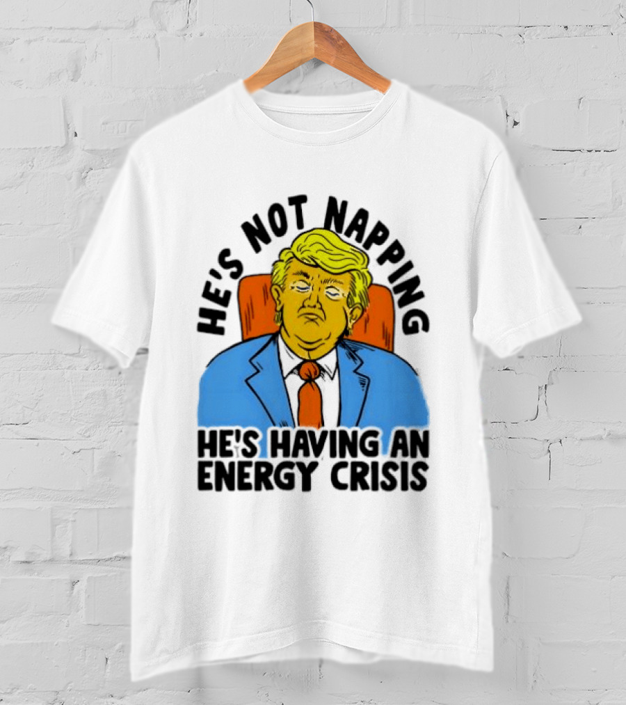 He's Not Napping He's Having An Energy Crisis Trump Sarcastic Boss Dog T-Shirt