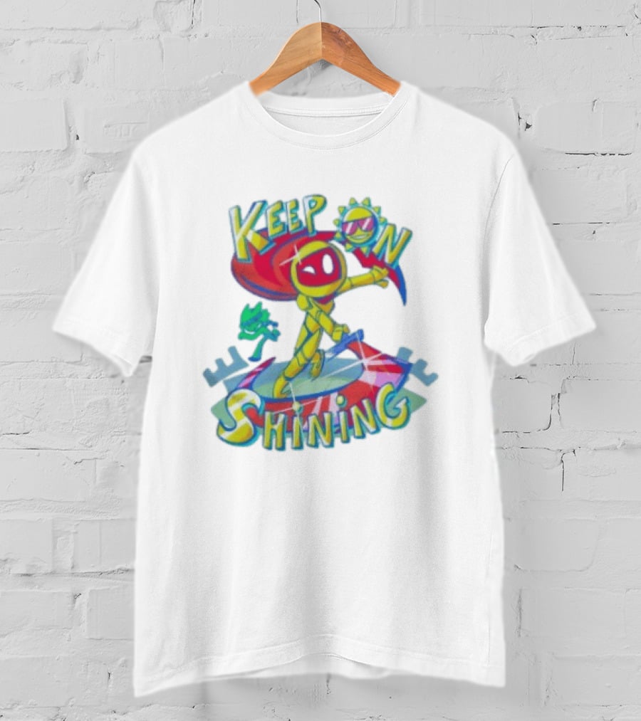 Keep On Shining With Colorful Mascot And Sunglasses Sun T-Shirt