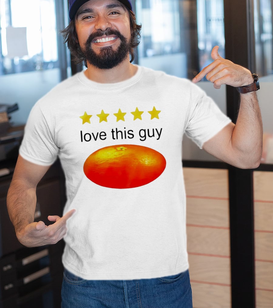 Five Yellow Stars Love This Guy Orange T-Shirt