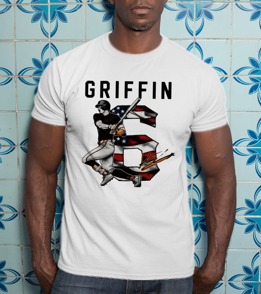 Griffin Baseball No 6 Stars And Stripes Patriotic T-Shirt