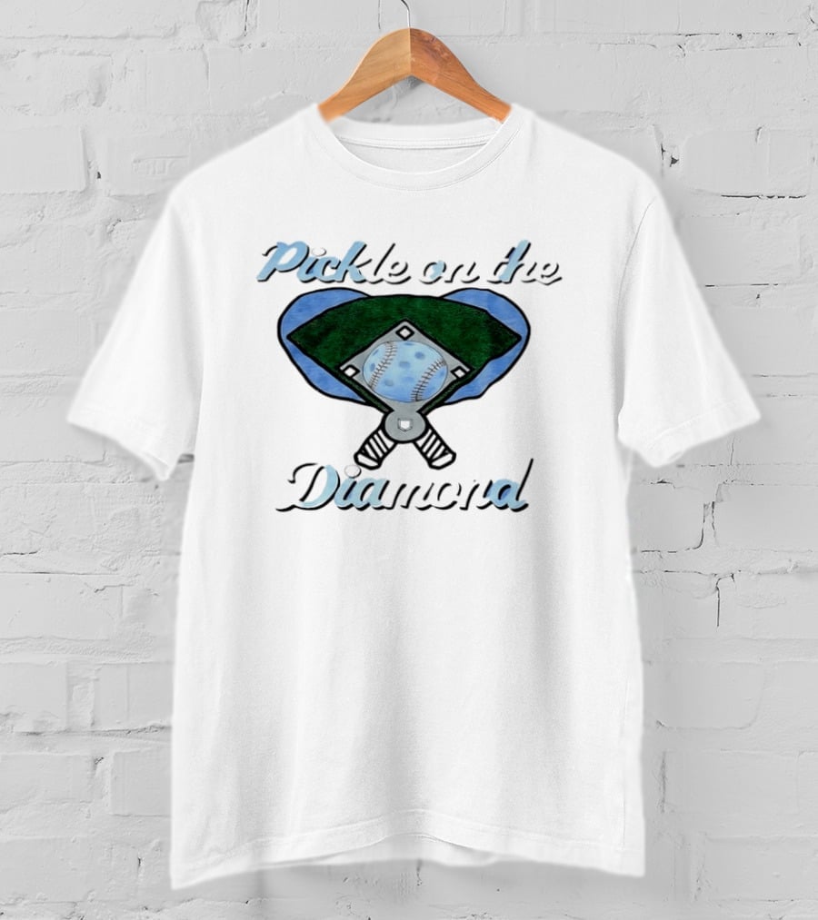Pickle On The Diamond Baseball Field With Bats And Ball T-Shirt
