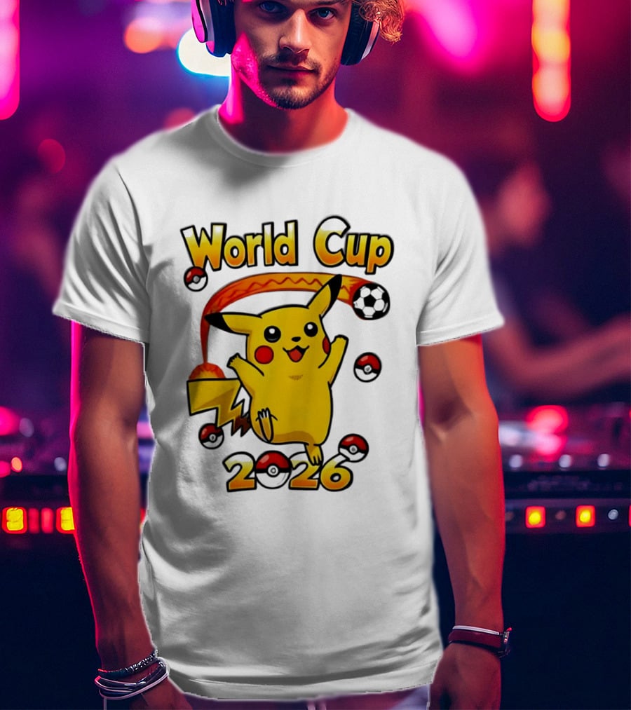 World Cup 2026 Pokémon Pikachu Soccer Poké Balls T-Shirt