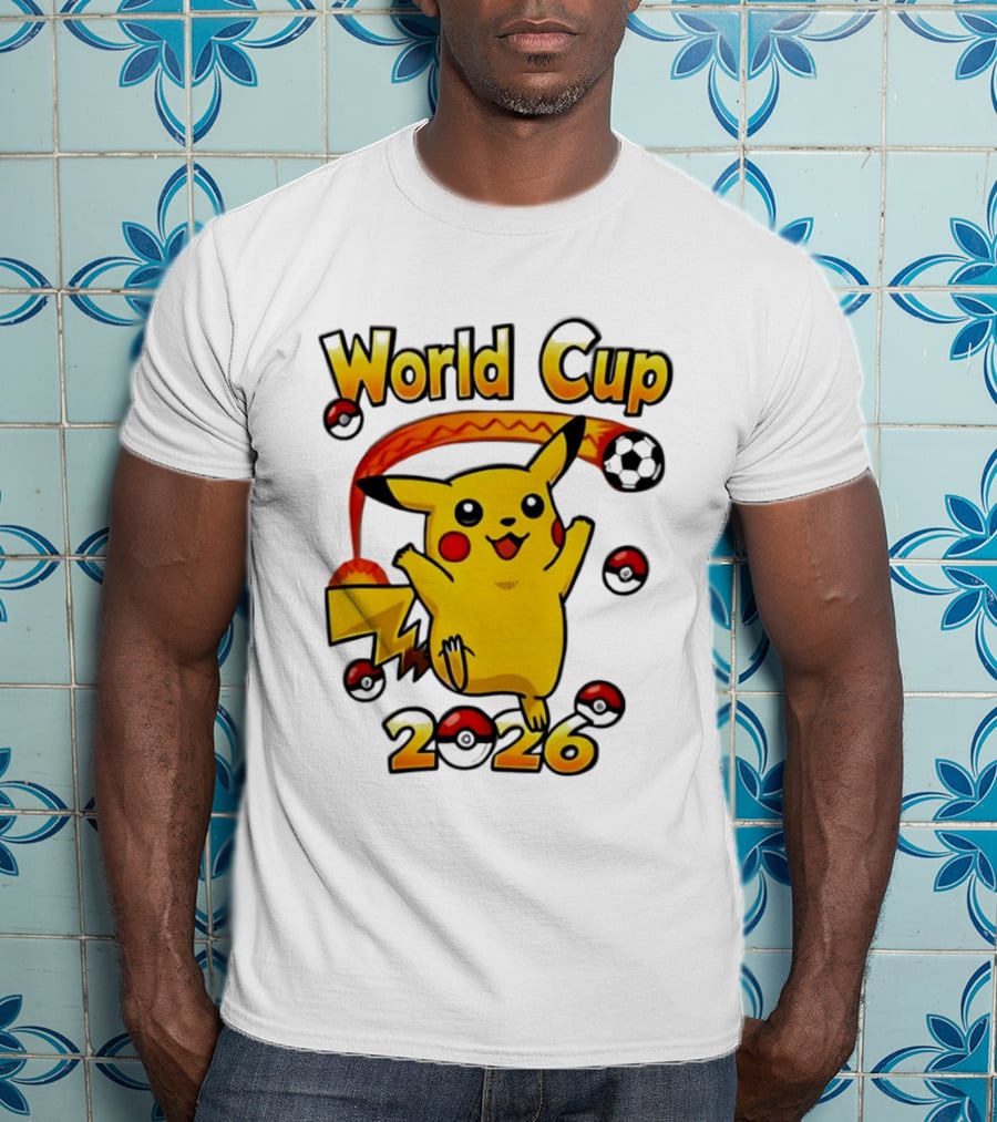 World Cup 2026 Pokémon Pikachu Soccer Poké Balls T-Shirt