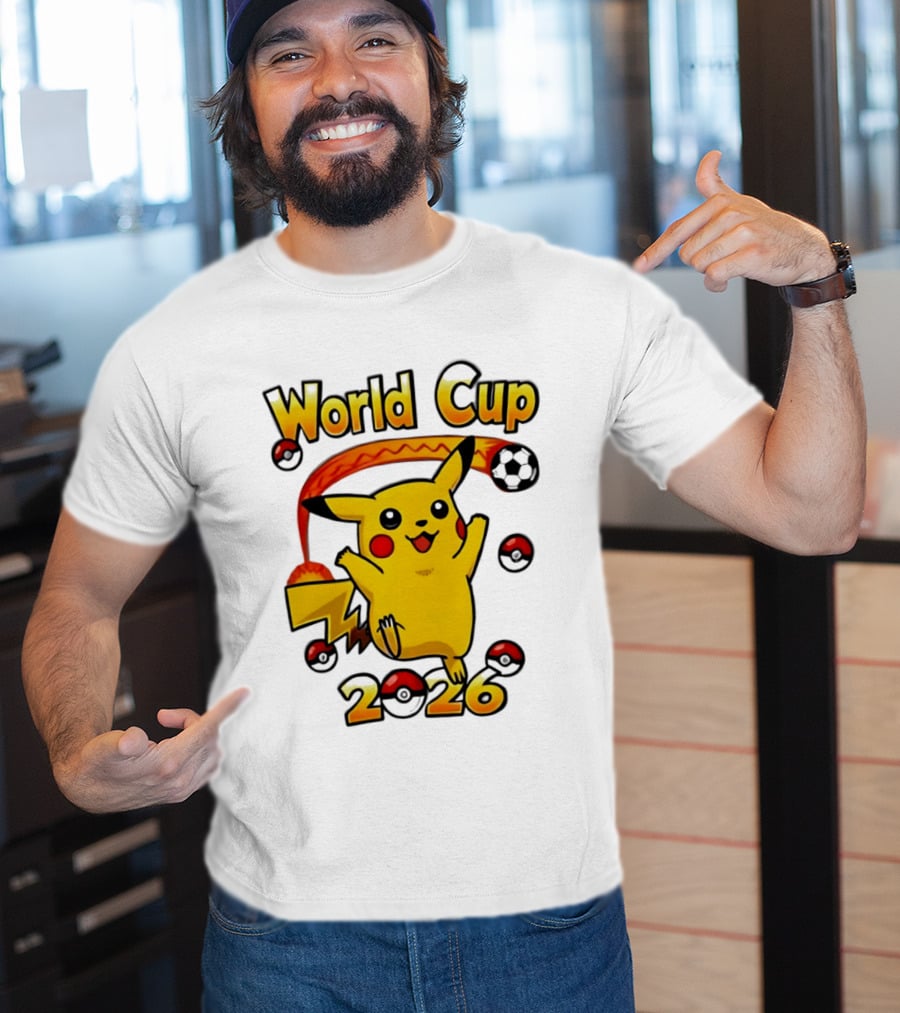 World Cup 2026 Pokémon Pikachu Soccer Poké Balls T-Shirt