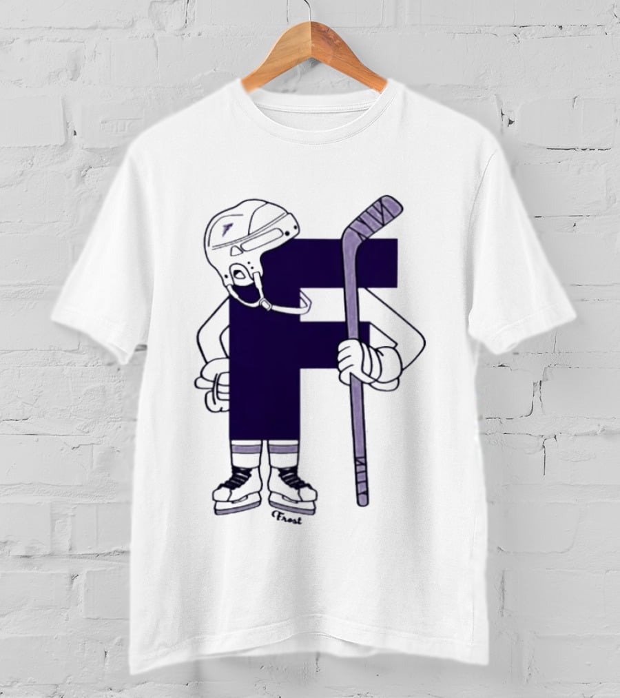 Minnesota Frost Hockey Character With Stick And Helmet T-Shirt