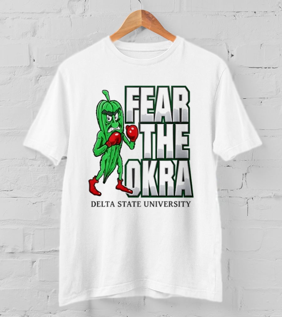 Fear The Okra Delta State University Boxing Okra T-Shirt