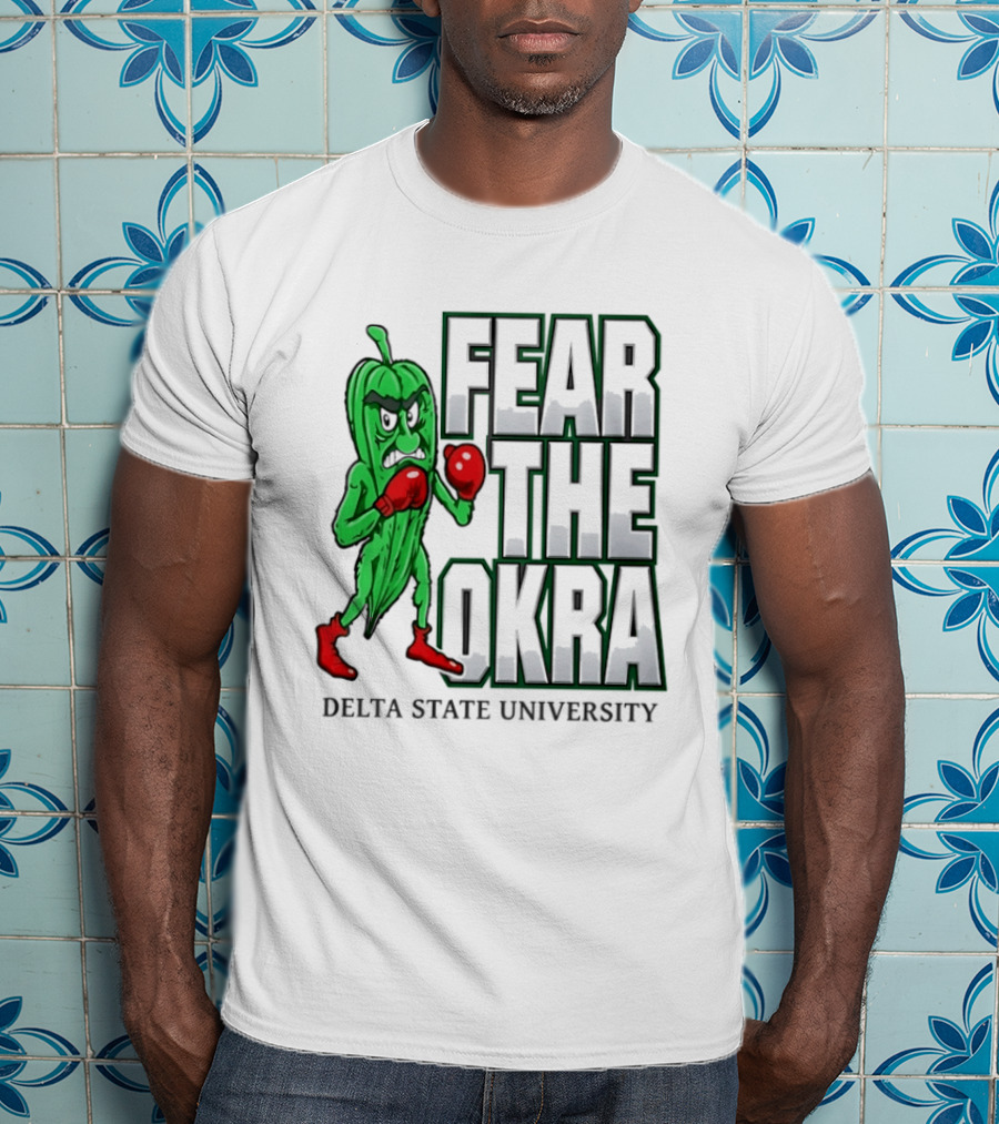 Fear The Okra Delta State University Boxing Okra T-Shirt