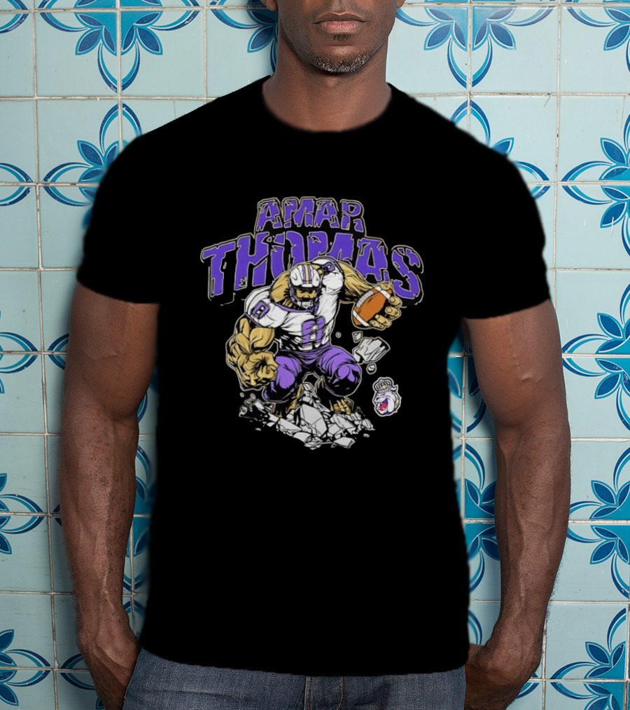 Amar Thomas James Madison Dukes Football Player T-Shirt