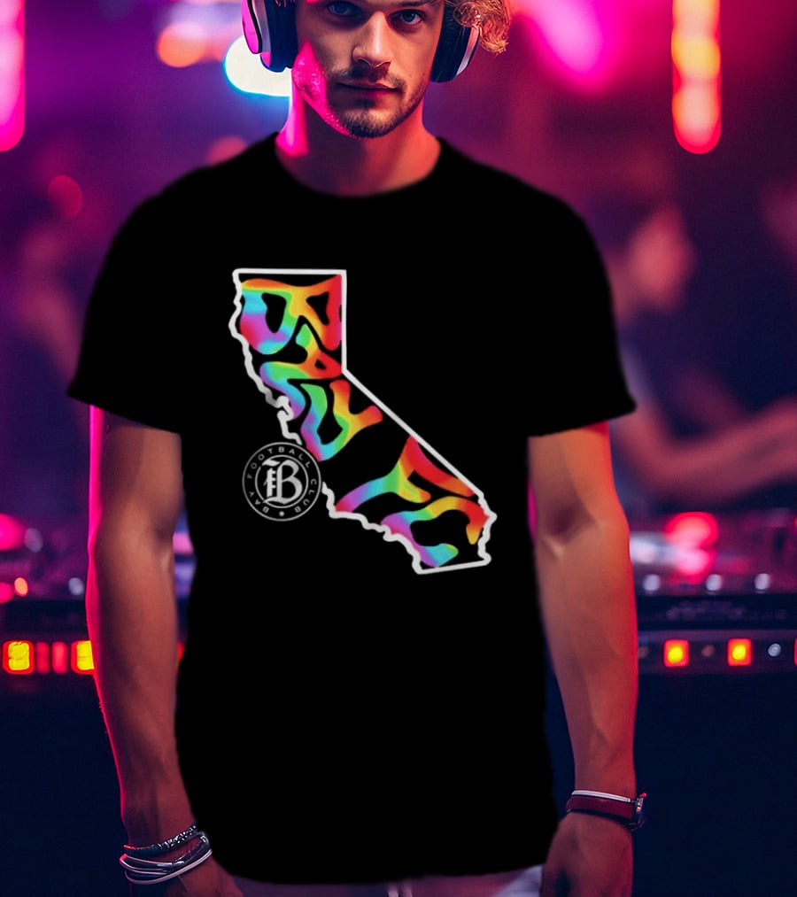 Bay FC Groovy Pride California Football Club Rainbow T-Shirt