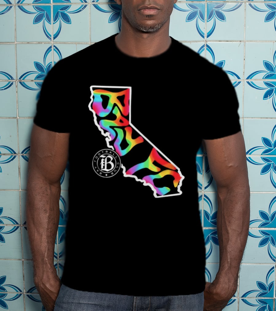 Bay FC Groovy Pride California Football Club Rainbow T-Shirt