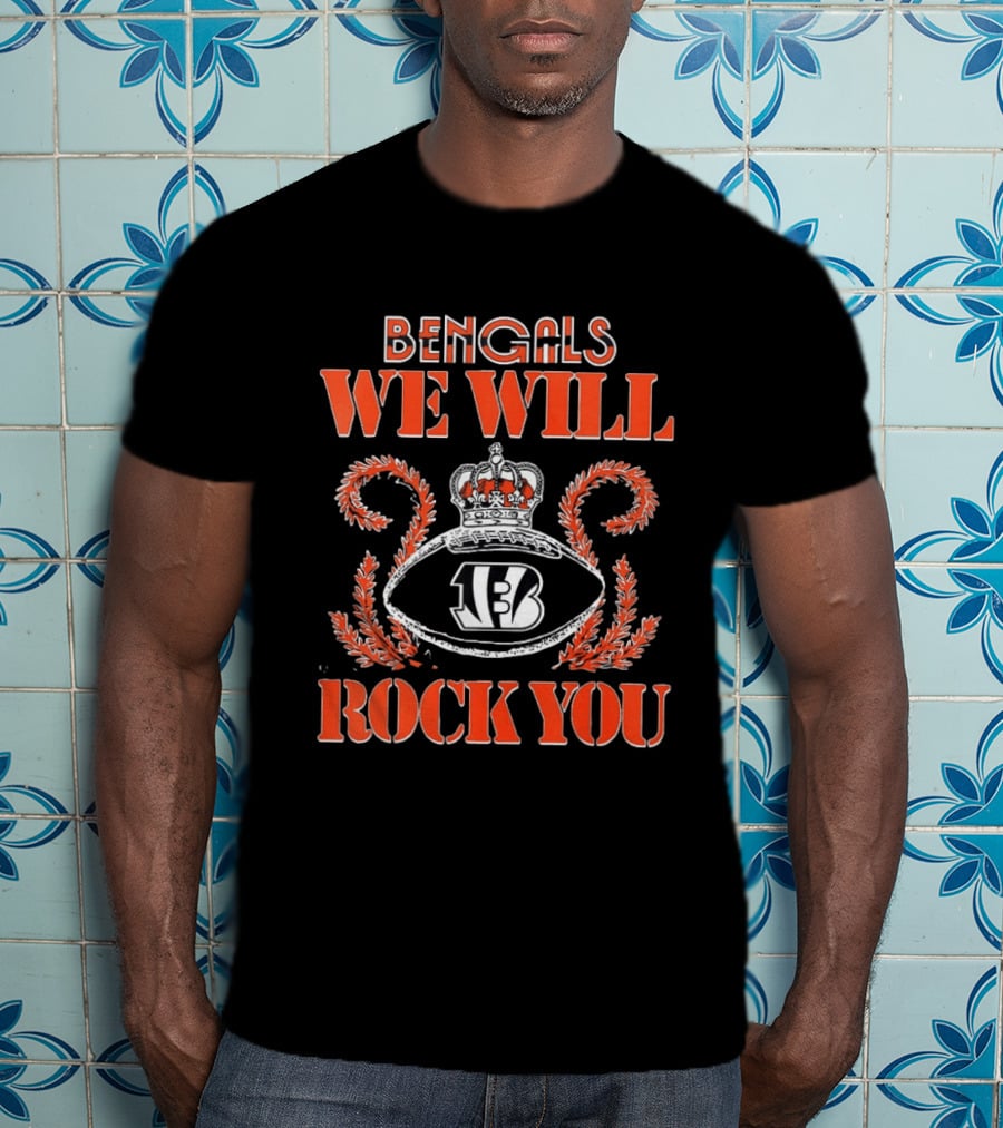 Bengals We Will Rock You 2026 Football Crown T-Shirt
