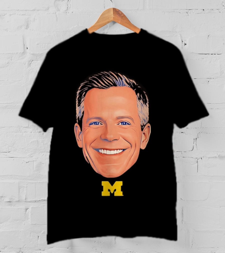 Dusty May Big Face Michigan Wolverines M Yellow T-Shirt
