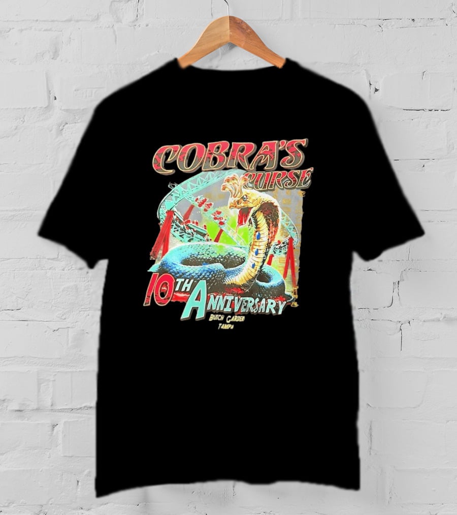 Cobra's Curse 10th Anniversary Busch Gardens Tampa Roller Celebration T-Shirt