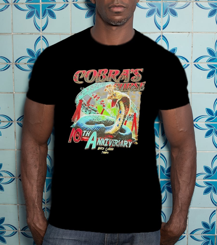 Cobra's Curse 10th Anniversary Busch Gardens Tampa Roller Celebration T-Shirt