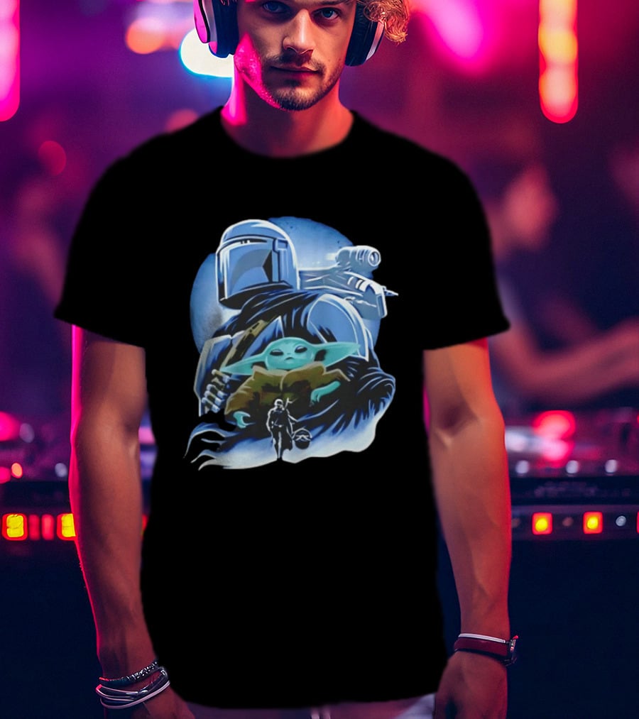 Din Djarin Grogu Mudhorn Clan Star Wars Mandalorian T-Shirt