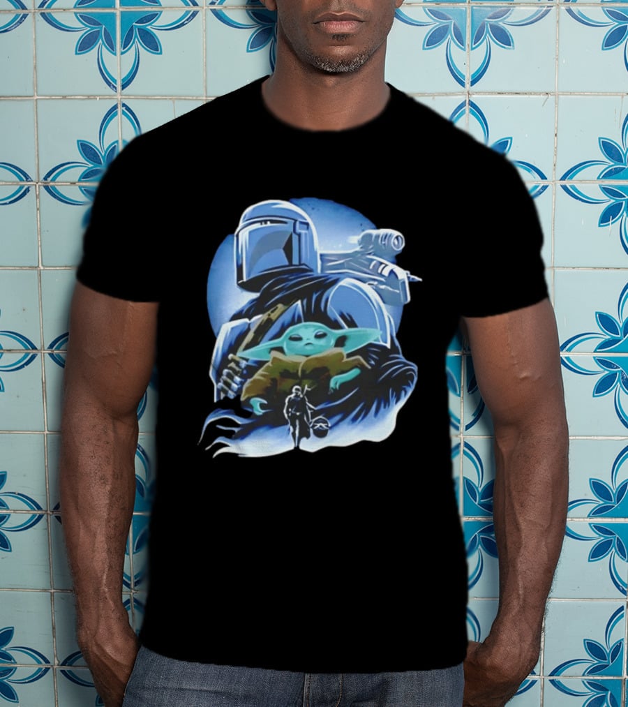 Din Djarin Grogu Mudhorn Clan Star Wars Mandalorian T-Shirt