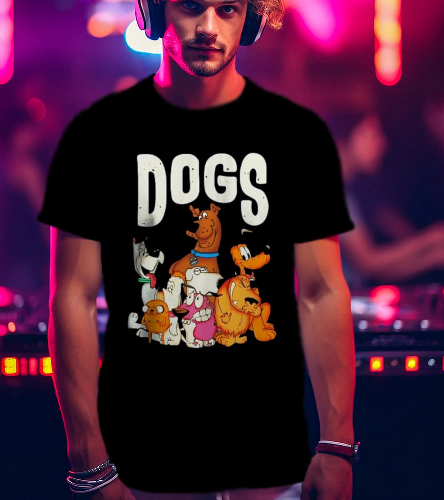 DOGS Astro Scooby Doo Jake Droopy Brian Griffin Courage Pluto Muttley T-Shirt