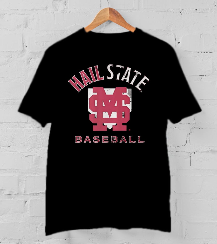 Hail State MSU Baseball Home Plate T-Shirt