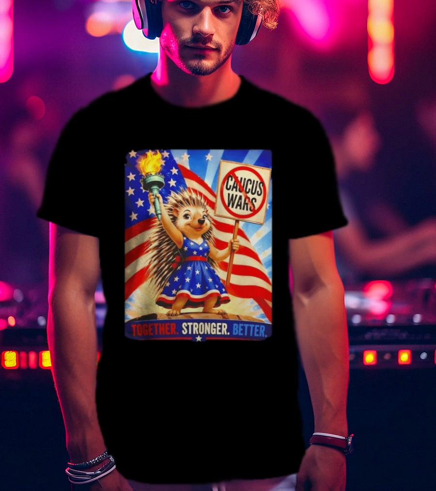Hedgehog Liberty No Caucus Wars Together Stronger Better T-Shirt