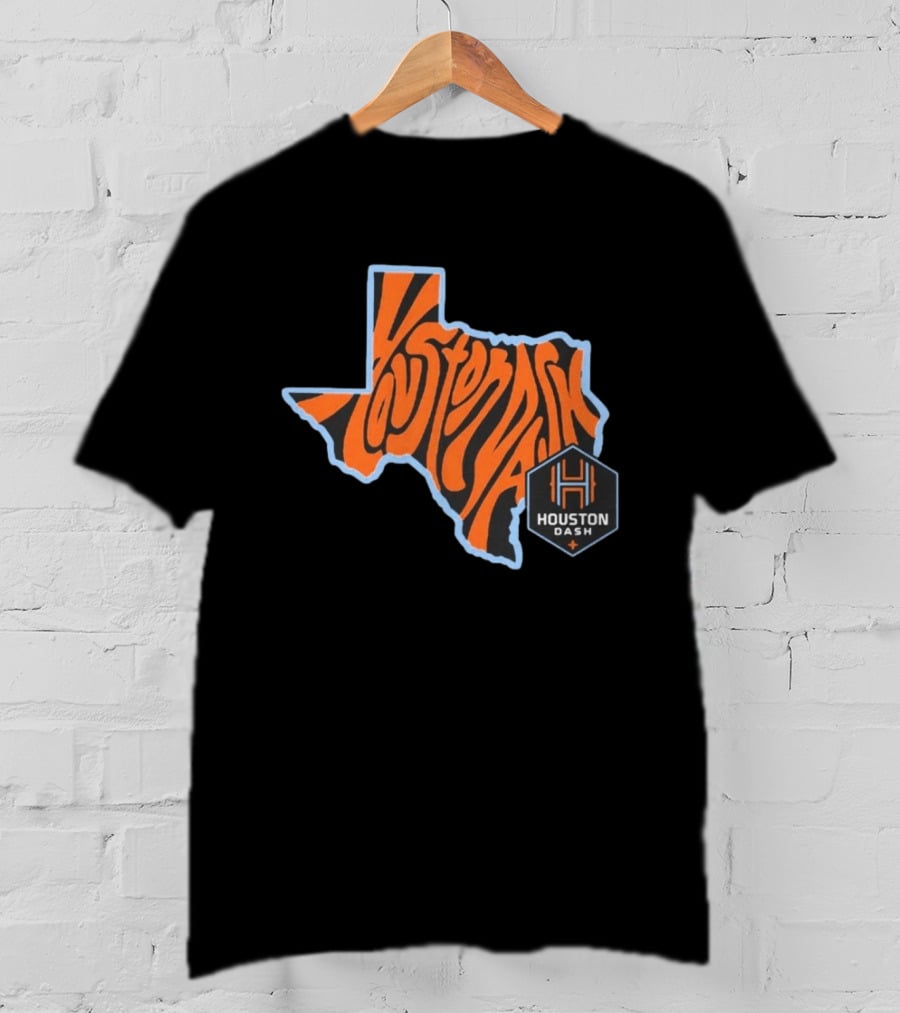 Houston Dash Groovy Texas State Map T-Shirt