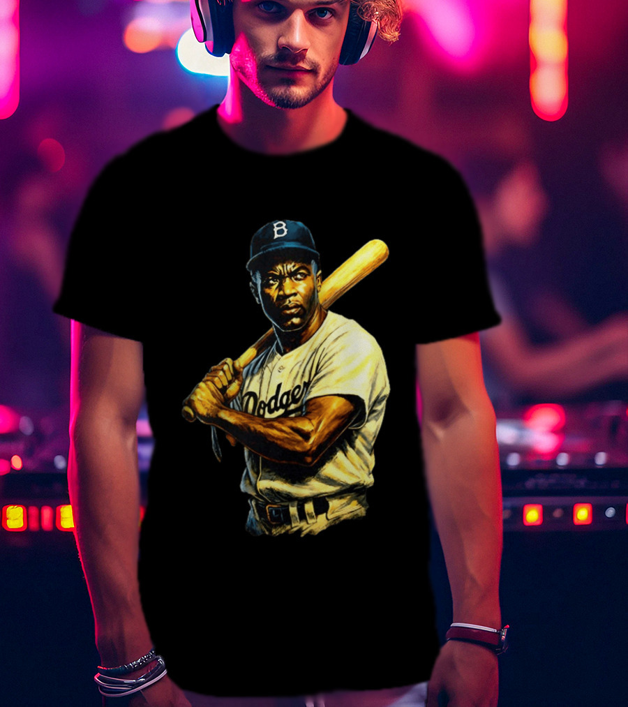 Jackie Robinson Brooklyn Dodgers Baseball Legend T-Shirt