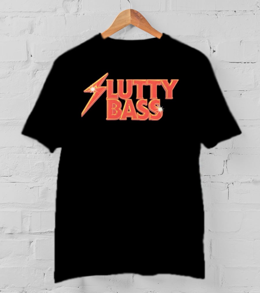 Lutty Bass Lightning Bolt Vintage Style Retro Music T-Shirt