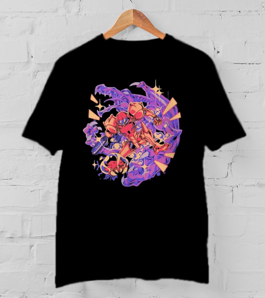 Metroid Samus Aran Versus Ridley Galactic Battle Hunter T-Shirt